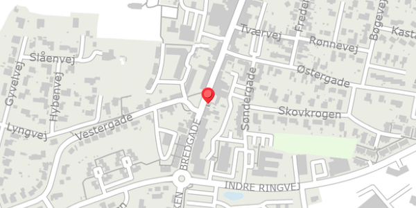 Trafikstøjkort på Bredgade 79, 5560 Aarup