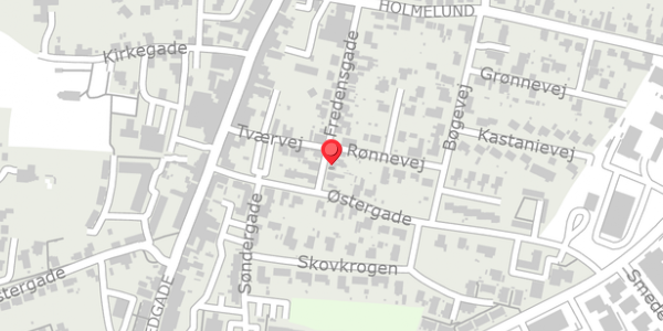 Trafikstøjkort på Fredensgade 23, 5560 Aarup