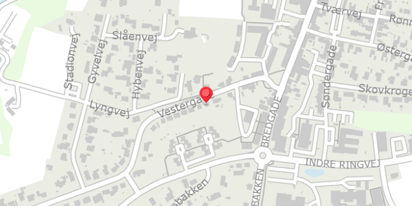 Trafikstøjkort på Vestergade 11, 5560 Aarup