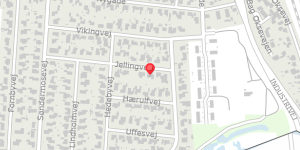 Trafikstøjkort på Jellingvej 3, 6330 Padborg