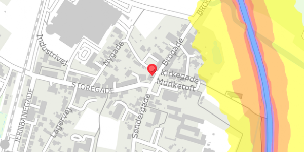 Trafikstøjkort på Brogade 1, 6261 Bredebro