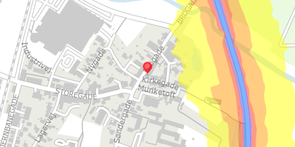 Trafikstøjkort på Brogade 4, 2. th, 6261 Bredebro