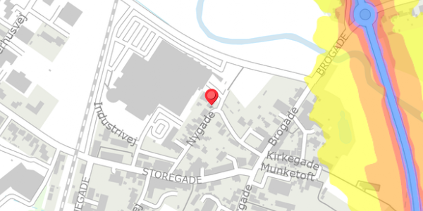 Trafikstøjkort på Nygade 17, . , 6261 Bredebro