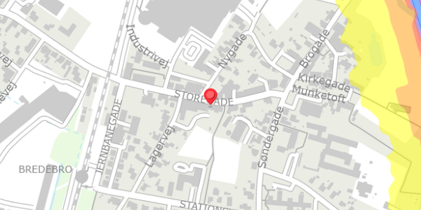 Trafikstøjkort på Storegade 22, . , 6261 Bredebro