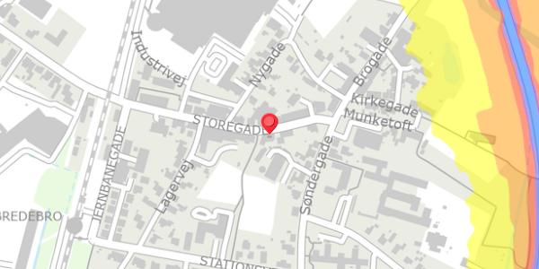 Trafikstøjkort på Storegade 28, . , 6261 Bredebro