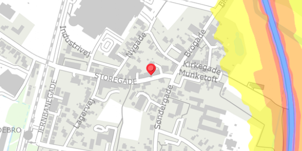 Trafikstøjkort på Storegade 35D, . , 6261 Bredebro