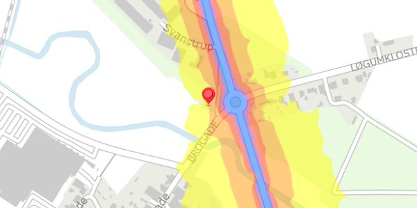 Trafikstøjkort på Svanstrup 1, 6261 Bredebro