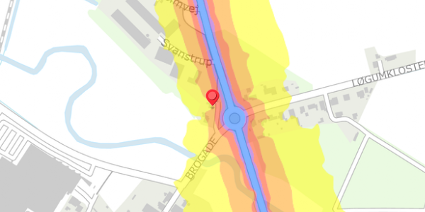 Trafikstøjkort på Svanstrup 3, 6261 Bredebro