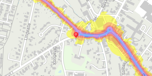 Trafikstøjkort på Kongevej 15, . , 6510 Gram