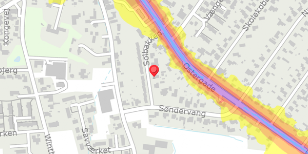 Trafikstøjkort på Solbakken 9, . , 6510 Gram