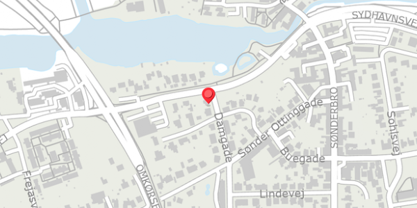 Trafikstøjkort på Damgade 13A, 6100 Haderslev