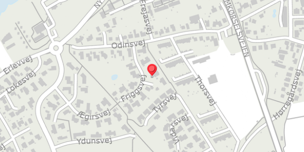 Trafikstøjkort på Friggsvej 4, . , 6100 Haderslev