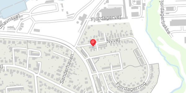 Trafikstøjkort på Nyvej 10, 6100 Haderslev