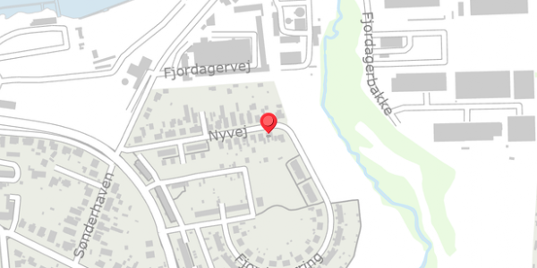 Trafikstøjkort på Nyvej 34, . , 6100 Haderslev