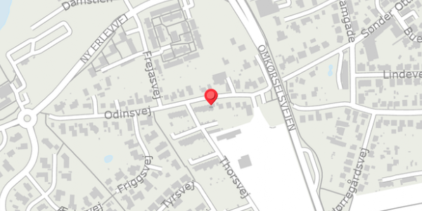 Trafikstøjkort på Odinsvej 13, 6100 Haderslev