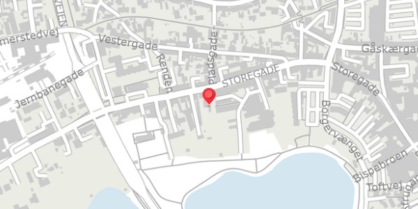 Trafikstøjkort på Storegade 73A, 6100 Haderslev