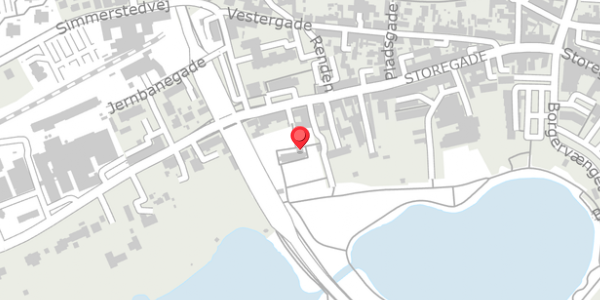 Trafikstøjkort på Storegade 95, 6100 Haderslev