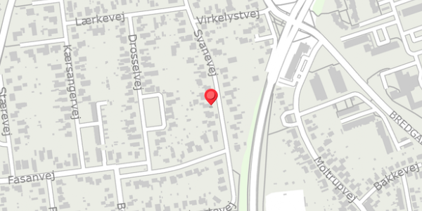 Trafikstøjkort på Svanevej 13, 6100 Haderslev