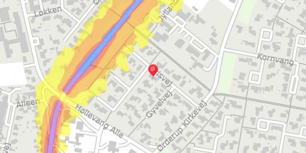 Trafikstøjkort på Irisvej 7, 6520 Toftlund