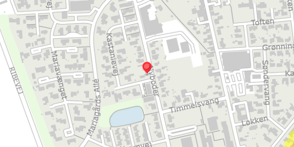 Trafikstøjkort på Nyboder 20, 6520 Toftlund