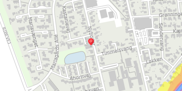 Trafikstøjkort på Nyboder 28, 6520 Toftlund