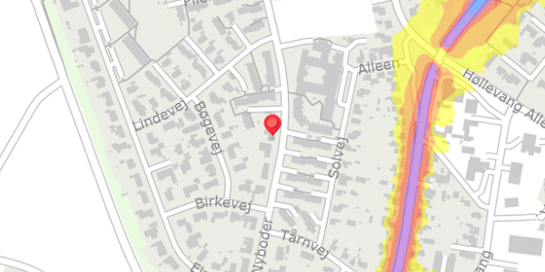 Trafikstøjkort på Nyboder 70, 6520 Toftlund