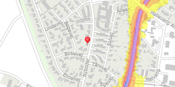 Trafikstøjkort på Nyboder 74, 6520 Toftlund