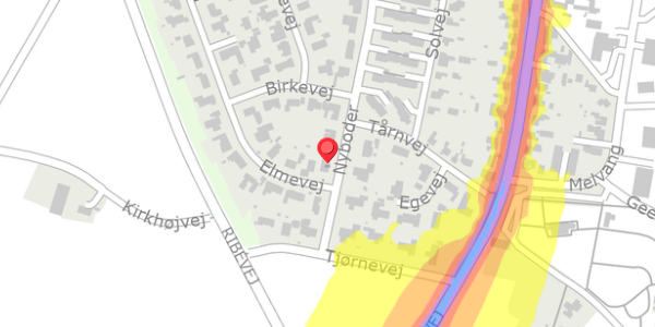 Trafikstøjkort på Nyboder 82, st. th, 6520 Toftlund