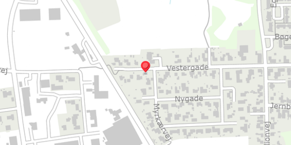 Trafikstøjkort på Vestergade 21, 6392 Bolderslev