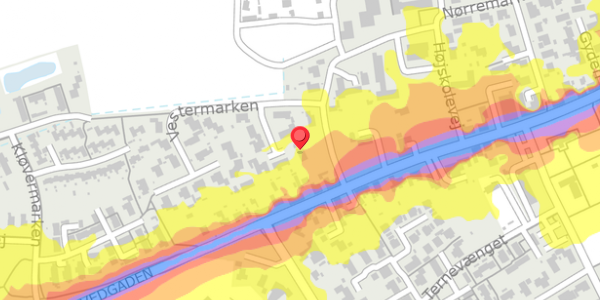 Trafikstøjkort på Vestermarken 5, . , 6360 Tinglev