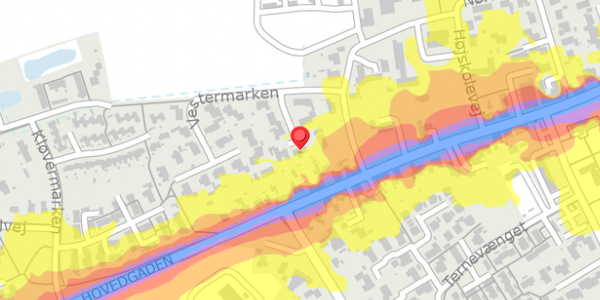 Trafikstøjkort på Vestermarken 7, 6360 Tinglev