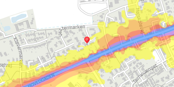 Trafikstøjkort på Vestermarken 9, 6360 Tinglev