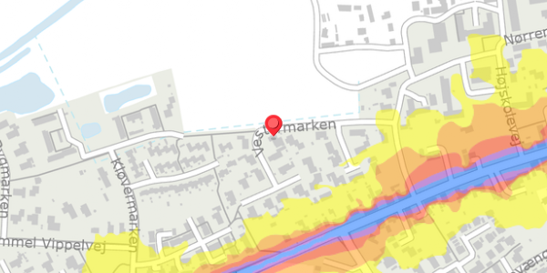 Trafikstøjkort på Vestermarken 19, . , 6360 Tinglev
