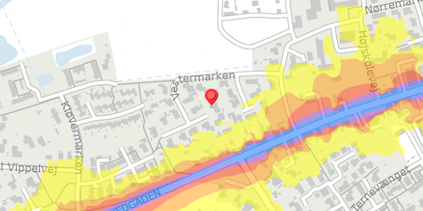 Trafikstøjkort på Vestermarken 25, . , 6360 Tinglev