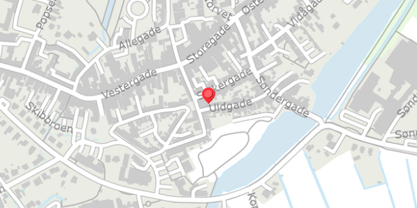 Trafikstøjkort på Uldgade 21, 6270 Tønder