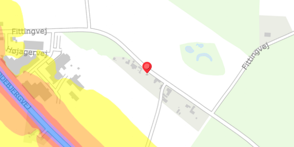 Trafikstøjkort på Fittingvej 16, 6623 Vorbasse