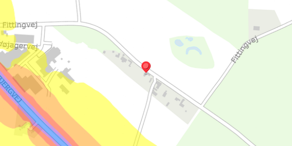 Trafikstøjkort på Fittingvej 18, 6623 Vorbasse