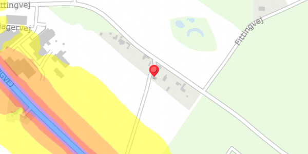 Trafikstøjkort på Fittingvej 20, 6623 Vorbasse