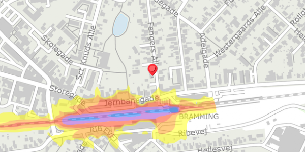 Trafikstøjkort på Fengers Alle 3, . , 6740 Bramming