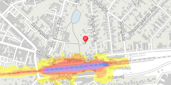 Trafikstøjkort på Fengers Alle 5A, . , 6740 Bramming