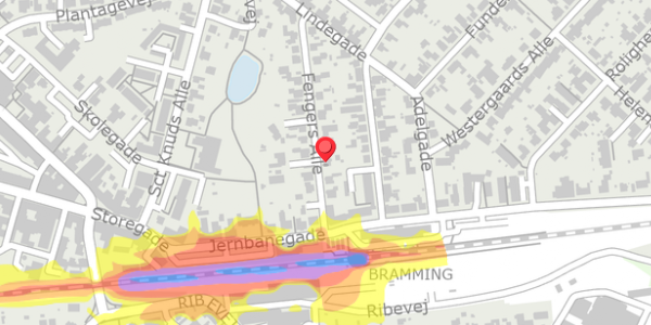Trafikstøjkort på Fengers Alle 8, . , 6740 Bramming