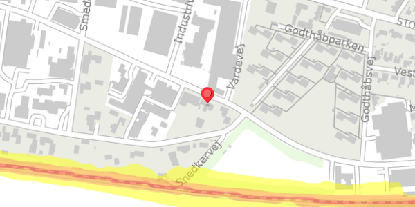 Trafikstøjkort på Industrivej 25, 6740 Bramming
