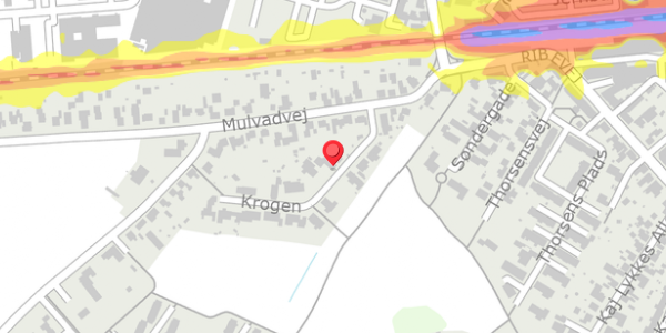 Trafikstøjkort på Krogen 4, 6740 Bramming