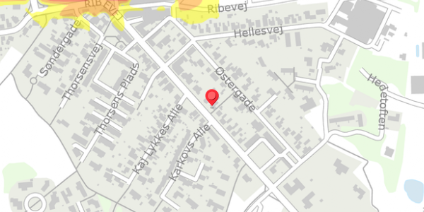 Trafikstøjkort på Ribevej 21, 6740 Bramming