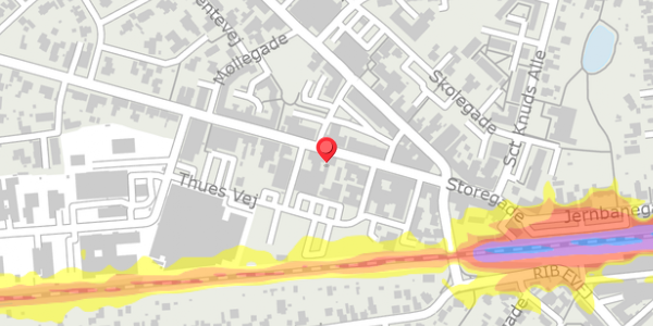 Trafikstøjkort på Storegade 35C, 6740 Bramming