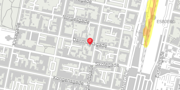 Trafikstøjkort på Danmarksgade 20, . , 6700 Esbjerg