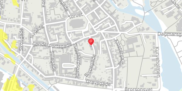 Trafikstøjkort på Bispegade 6, 6760 Ribe
