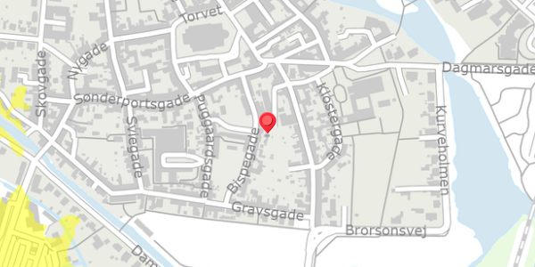 Trafikstøjkort på Bispegade 7, 6760 Ribe