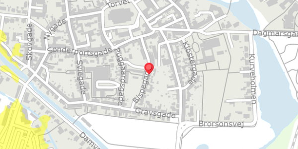 Trafikstøjkort på Bispegade 13, 6760 Ribe