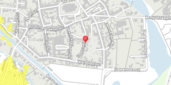 Trafikstøjkort på Bispegade 15, 6760 Ribe
